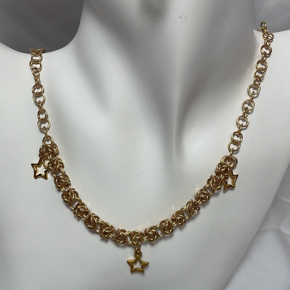 Stars Celestial Gold Earrings Necklace Bracelet Jewelry Set - Picture 4 of 10